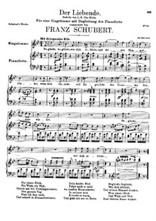Der Liebende (The Lover), D.207: For voice and piano (B flat Major) by Franz Schubert