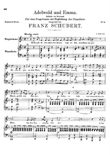 Adelwold and Emma, D.211: For voice and piano by Franz Schubert
