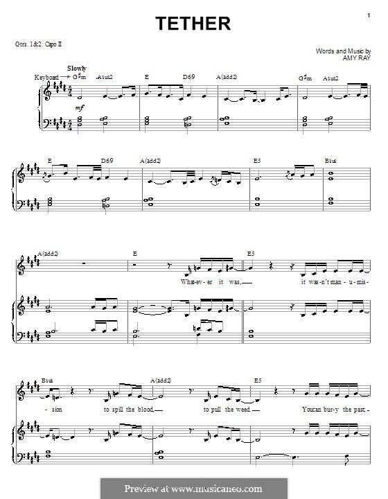 Tether (Indigo Girls): For voice and piano (or guitar) by Amy Ray