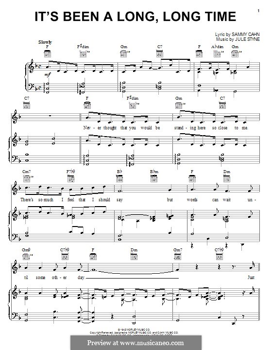 It's Been a Long, Long Time by J. Styne - sheet music on MusicaNeo