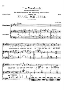 Die Mondnacht (The Moonlit Night), D.238: F sharp Major by Franz Schubert