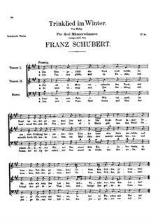Trinklied im Winter (Drinking Song in Winter), D.242: Trinklied im Winter (Drinking Song in Winter) by Franz Schubert