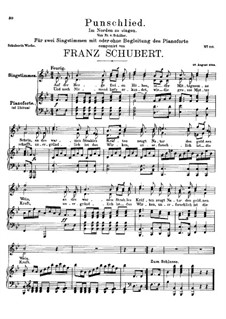 Punschlied (On Drinking Punch), D.253: B flat Major by Franz Schubert