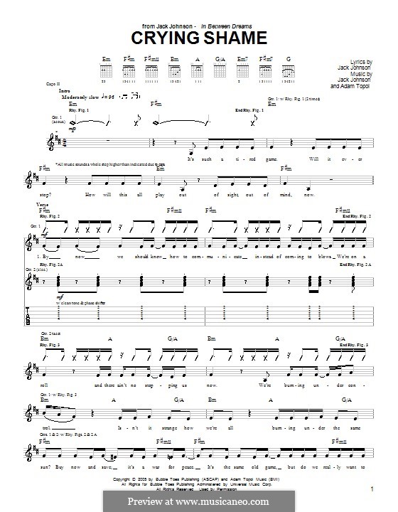 Crying Shame: For guitar with tab by Adam Topol