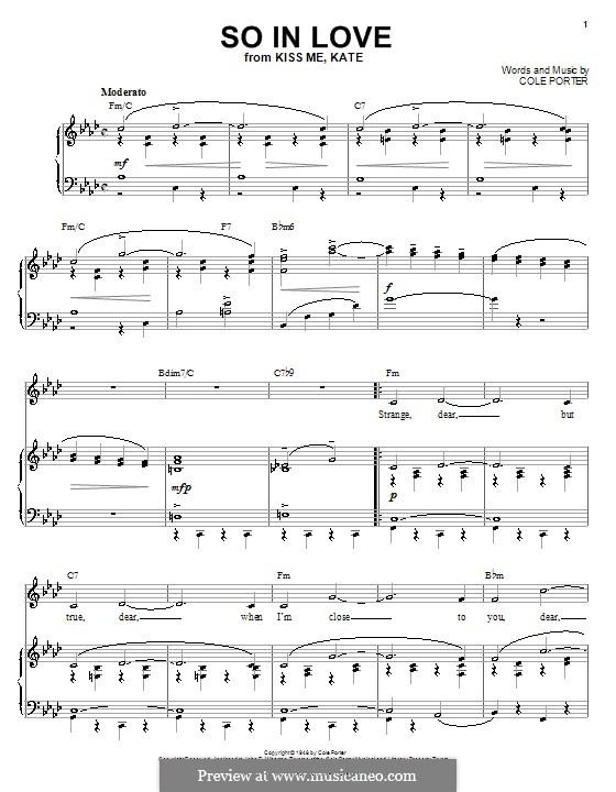 so in love by c porter sheet music on musicaneo so in love sheet music