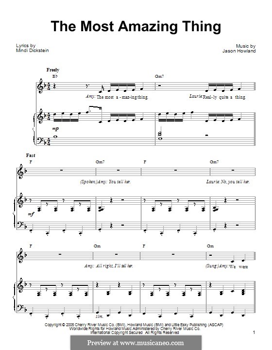 The Most Amazing Thing (from Little Women: The Musical): For voice and piano or guitar (Mindi Dickstein) by Jason Howland