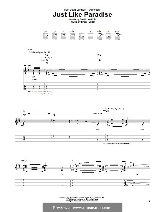 Just Like Paradise: For guitar with tab by Brett Tuggle
