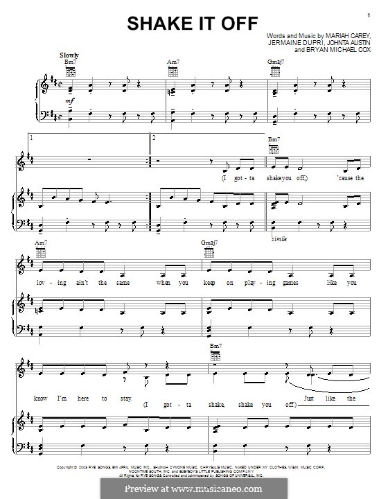 Shake It Off Easy Piano Sheet Music