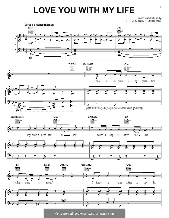 Love You with My Life: For voice and piano (or guitar) by Steven Curtis Chapman