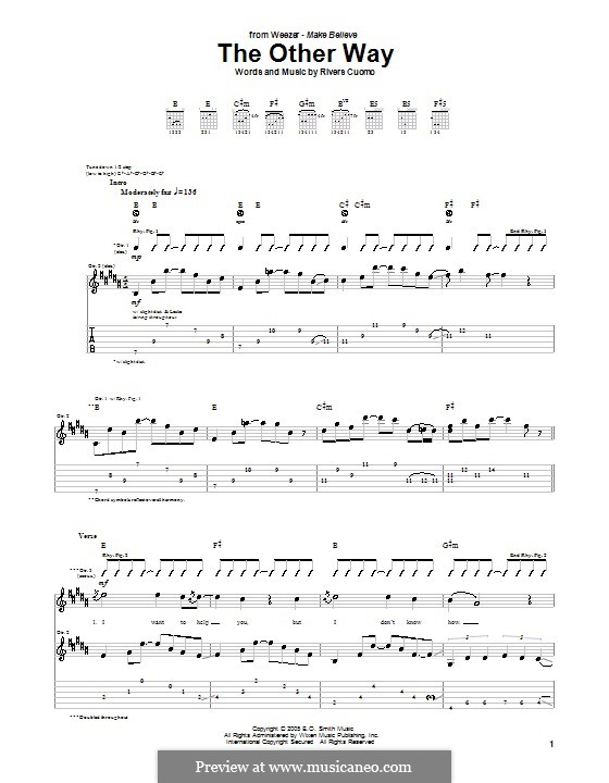 The Other Way (Weezer): For guitar with tab by Rivers Cuomo