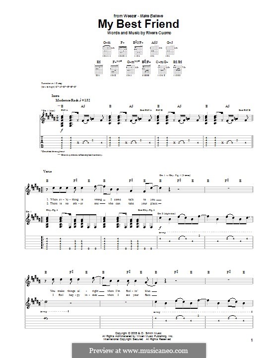 My Best Friend (Weezer): For guitar with tab by Rivers Cuomo