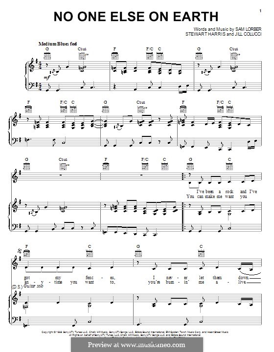 No One Else on Earth: For voice and piano (or guitar) by Jill Colucci, Sam Lorber, Steve Harris
