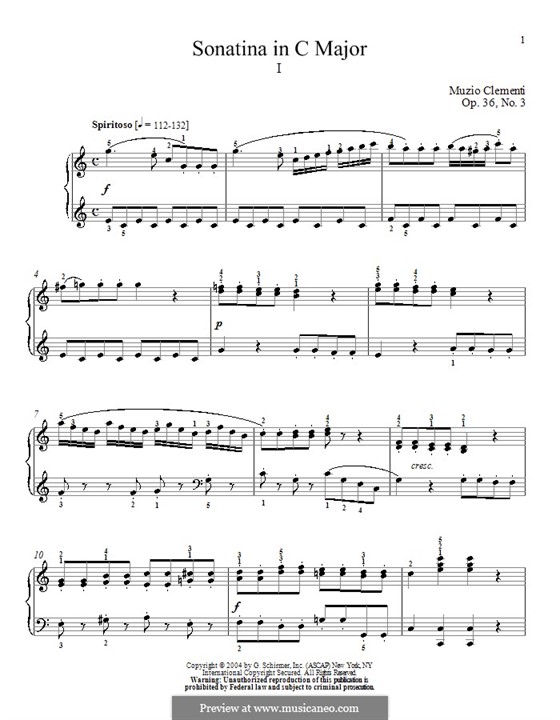 Sonatina No.3: For piano (high quality sheet music) by Muzio Clementi