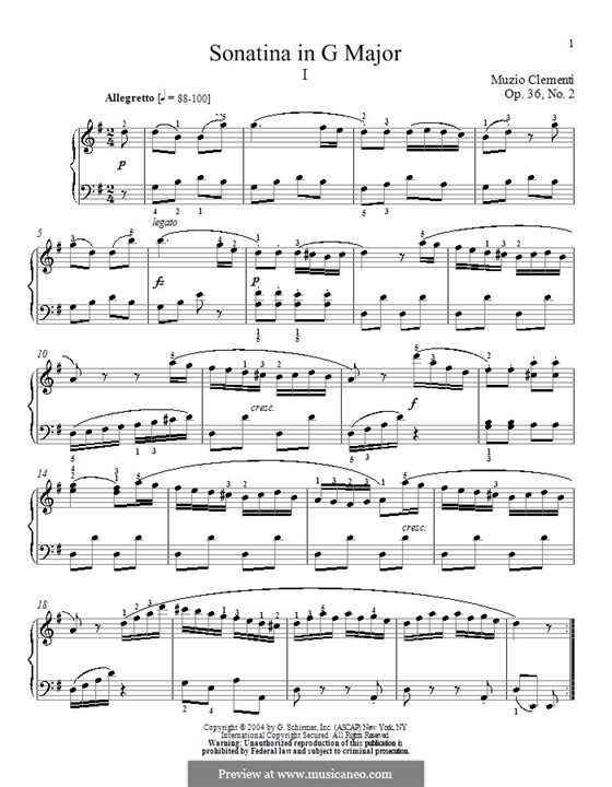 Sonatina No.2: For piano by Muzio Clementi