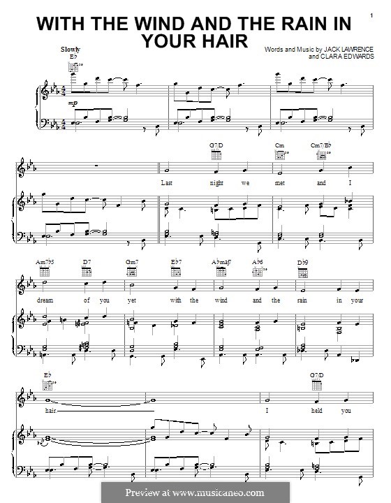 With the Wind and the Rain in Your Hair: For voice and piano (or guitar) by Clara Edwards, Jack Lawrence