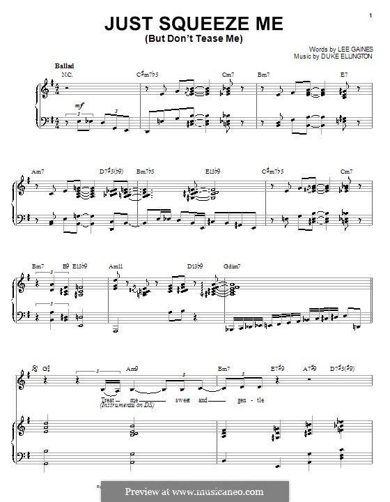 Just Squeeze Me (But Don't Tease Me): For voice and piano or guitar (Diana Krall) by Lee Gaines