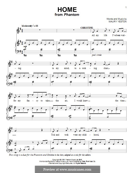 Home: For voice and piano (or guitar) by Maury Yeston