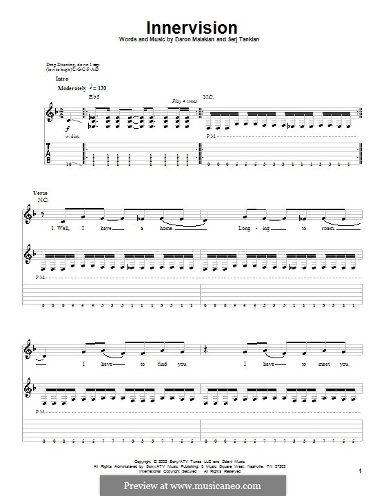 Innervision (System of a Down): For guitar with tab by Daron Malakian, Serj Tankian