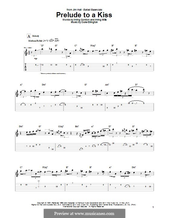 Prelude to a Kiss: For guitar with tab by Duke Ellington