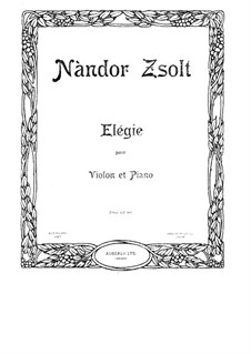 Elegy for Violin and Piano: Elegy for Violin and Piano by Nándor Zsolt