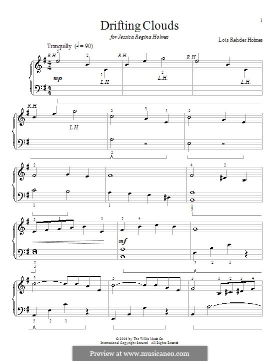 Drifting Clouds: For piano by Lois Rehder Holmes