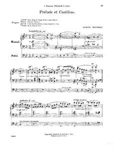 Prelude and Cantilena: Prelude and Cantilena by Samuel Alexandre Rousseau