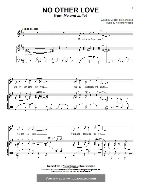 No Other Love (from Me and Juliet): For voice and piano by Richard Rodgers