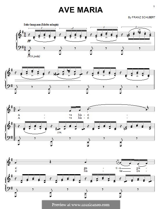 Piano-vocal score (printable scores): G Major by Franz Schubert