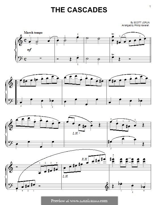 The Cascades: For easy piano by Scott Joplin