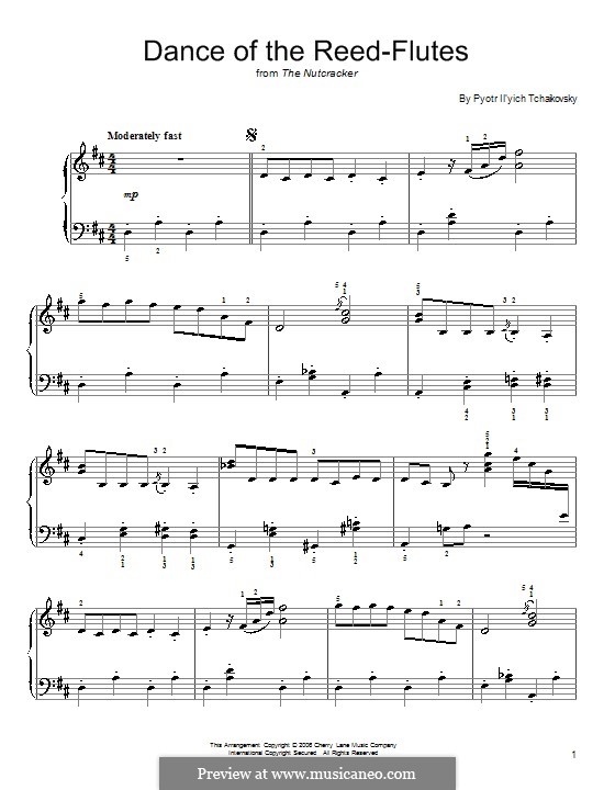 No.7 Dance of the Mirlitons: For easy piano by Pyotr Tchaikovsky