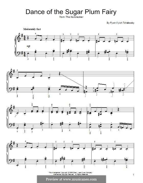 No.3 Dance of the Sugar-Plum Fairy, for Piano: Easy version by Pyotr Tchaikovsky