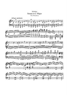 Sonata for Piano No.2 in C Major, D.279: For a single performer by Franz Schubert