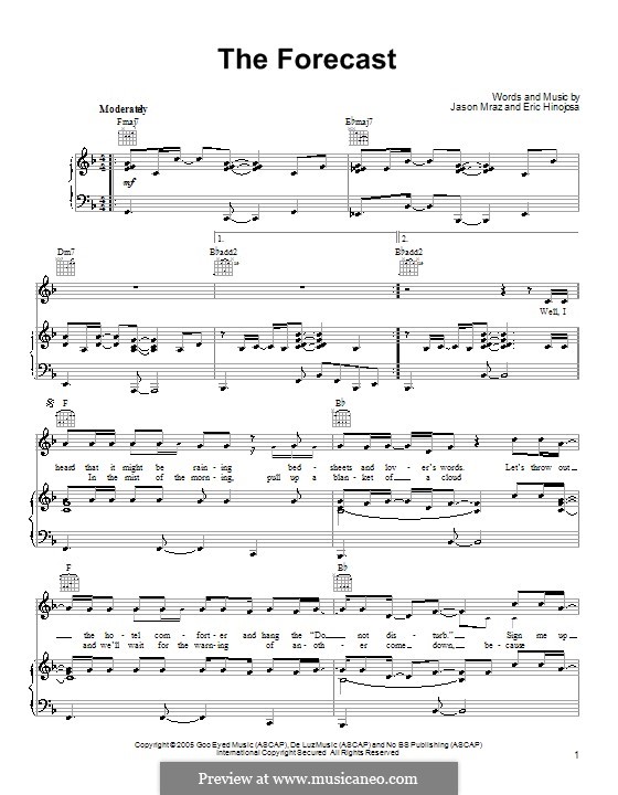 The Forecast: For voice and piano (or guitar) by Eric Hinojosa