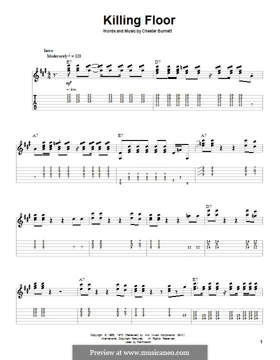 Killing Floor By Howlin Wolf Sheet Music On Musicaneo