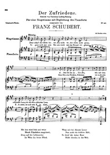 Der Zufriedene (The Contented Man), D.320: A Major by Franz Schubert
