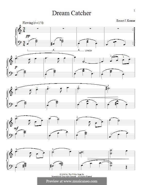 Dream Catcher: For piano by Ernest J. Kramer