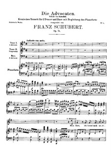 Die Advocaten (The Lawyers), D.37 Op.74: Die Advocaten (The Lawyers) by Franz Schubert