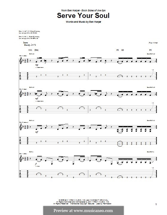 Serve Your Soul: For guitar with tab by Ben Harper