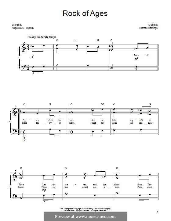 Rock of Ages: For piano by Thomas Hastings