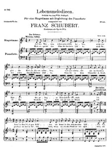 Lebensmelodien (Melodies of Life), D.395 Op.111 No.2: For voice and piano by Franz Schubert