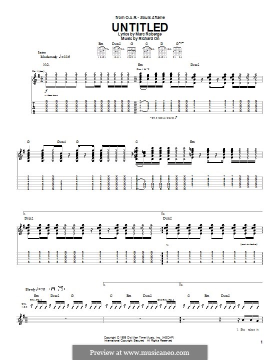 Untitled (O.A.R.): For guitar with tab by Marc Roberge, Richard On