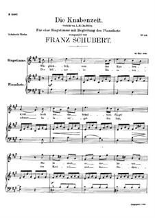 Die Knabenzeit (Boyhood), D.400: A Major by Franz Schubert