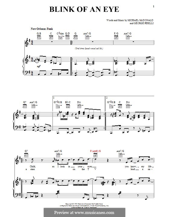 Blink of an Eye: For voice and piano (or guitar) by George Perilli