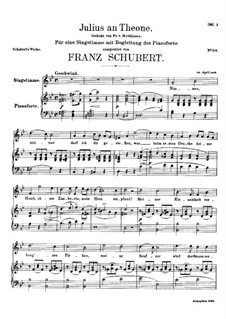 Julius an Theone (Julius to Theone), D.419: G minor by Franz Schubert