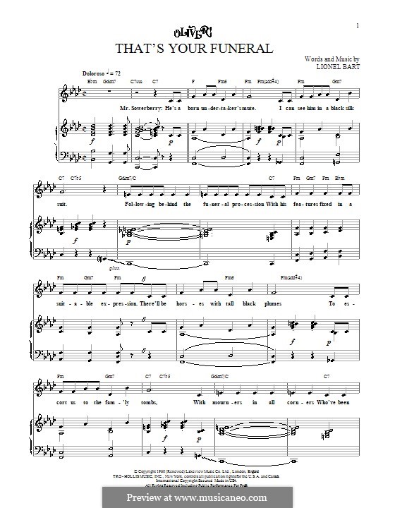 That's Your Funeral by L. Bart sheet music on MusicaNeo