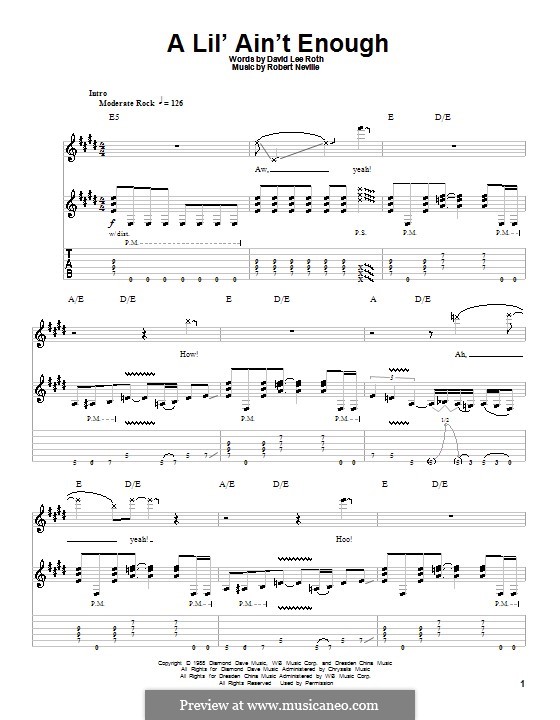 A Lil' Ain't Enough: For guitar with tab by Robert Neville