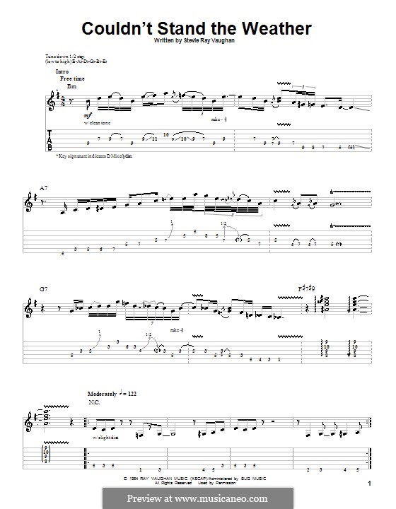 Couldn't Stand the Weather: For guitar with tab by Stevie Ray Vaughan