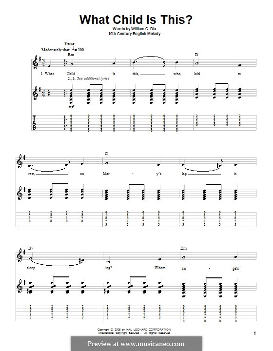 What Child is This by folklore sheet music on MusicaNeo