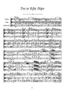 String Trio in B Flat Major, D.471: String Trio in B Flat Major by Franz Schubert