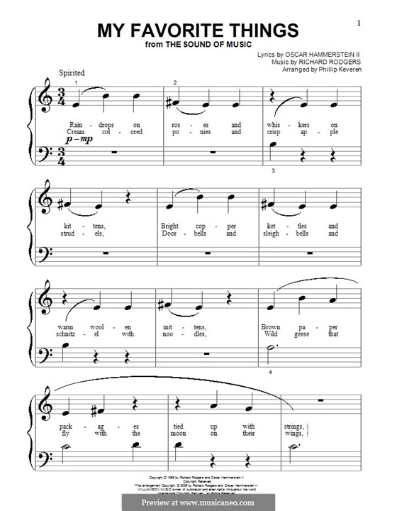 Piano version: Easy notes by Richard Rodgers